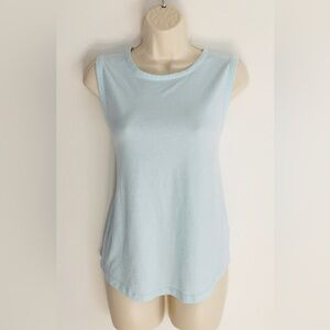 Anthropologie Light blue-cotton-sleeveless shirt